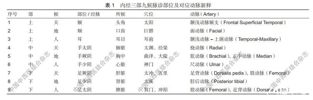 经脉的科学依据及三部九候新释