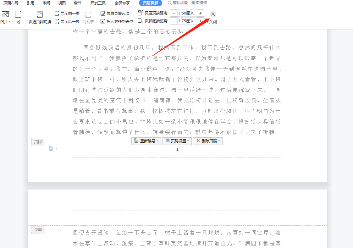 WPS技巧 如何在wps文件中加入页码?