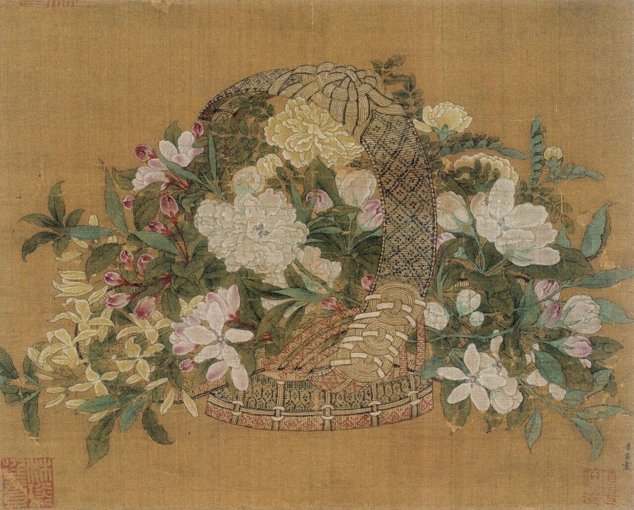 南宋花鸟画---《花篮》