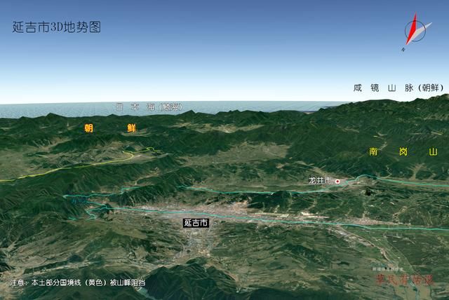 吉林省九大城市，高清3D地势图：长春、吉林、四平、松原、延边…