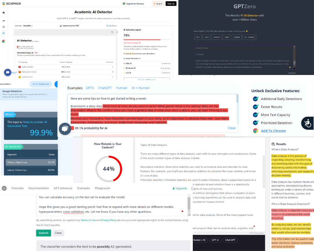 检测 ChatGPT、GPT-4、Bard 和 Claude 生成内容的十大工具