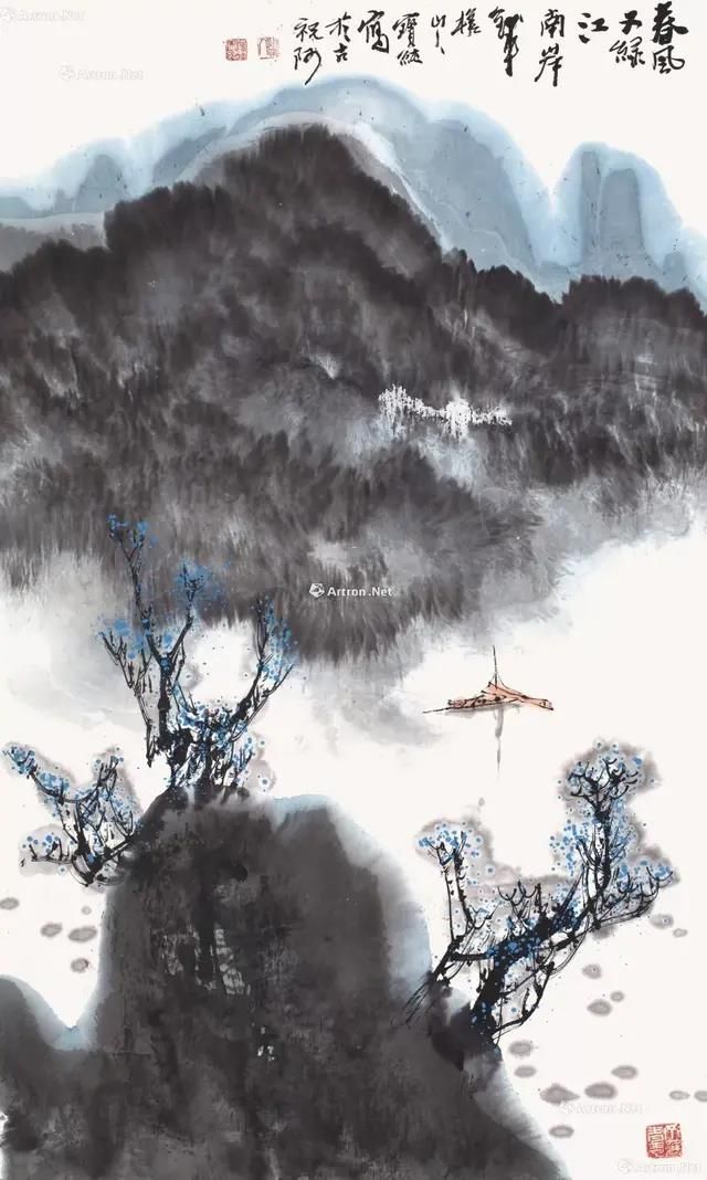 他的山水画——江碧鸟逾白，山青花欲燃
