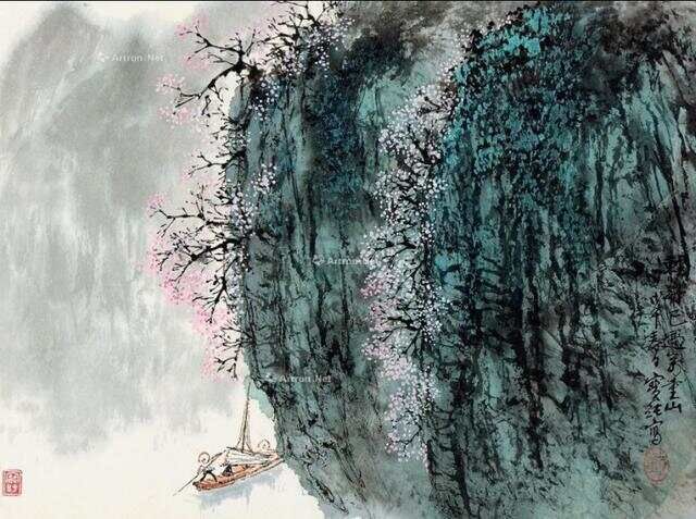 他的山水画——江碧鸟逾白，山青花欲燃