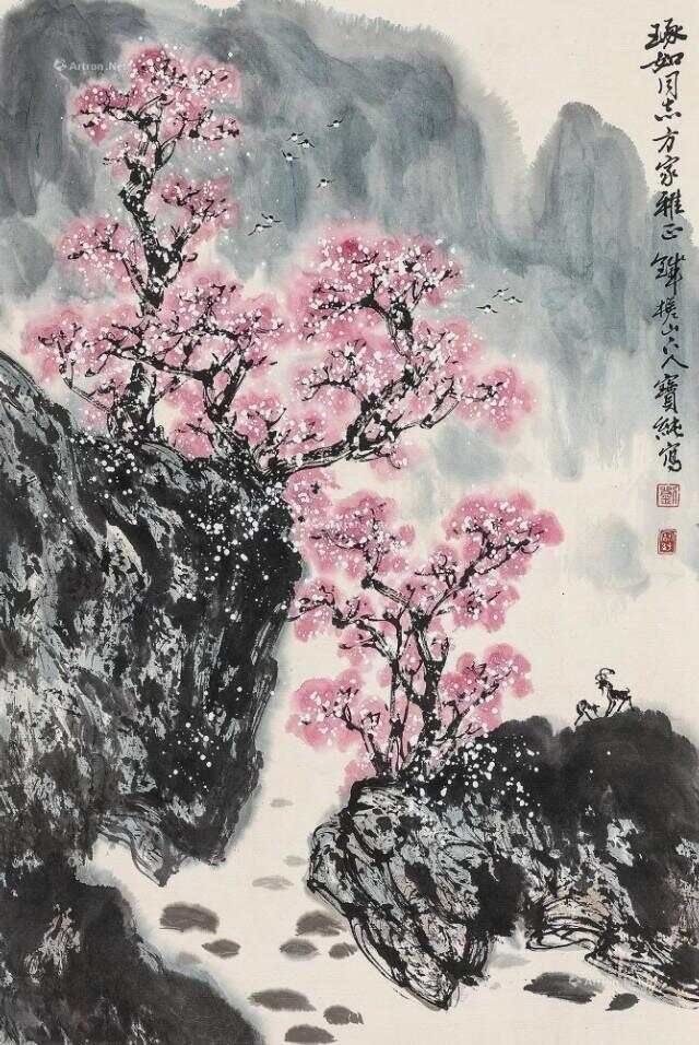 他的山水画——江碧鸟逾白，山青花欲燃