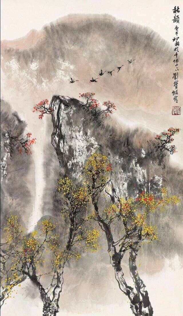 他的山水画——江碧鸟逾白，山青花欲燃