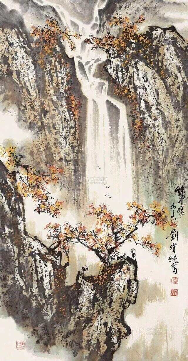 他的山水画——江碧鸟逾白，山青花欲燃