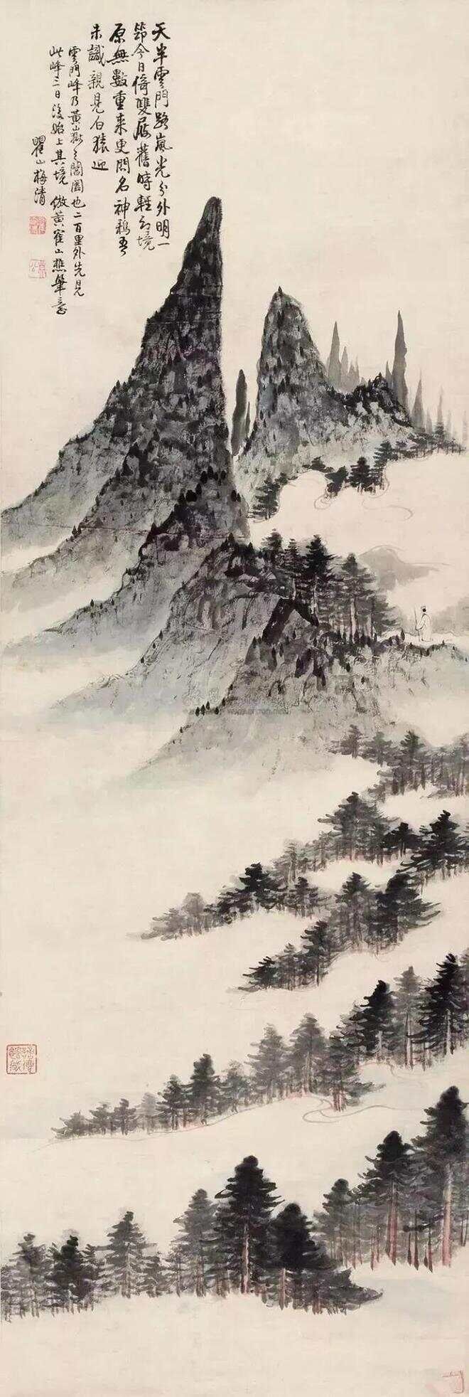 梅清的山水画，仙气十足！