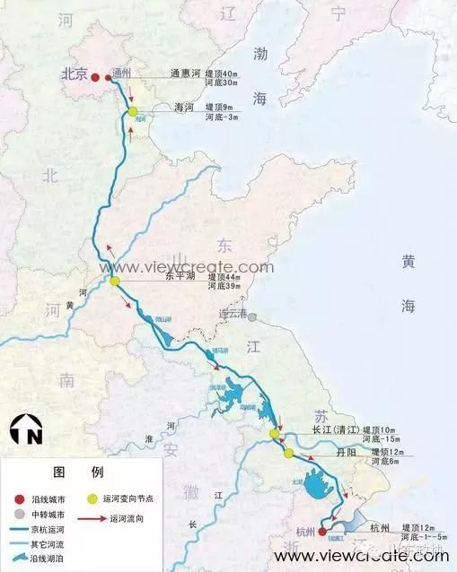 山河地理 | 京杭大运河，如何跨越长江、黄河、淮河