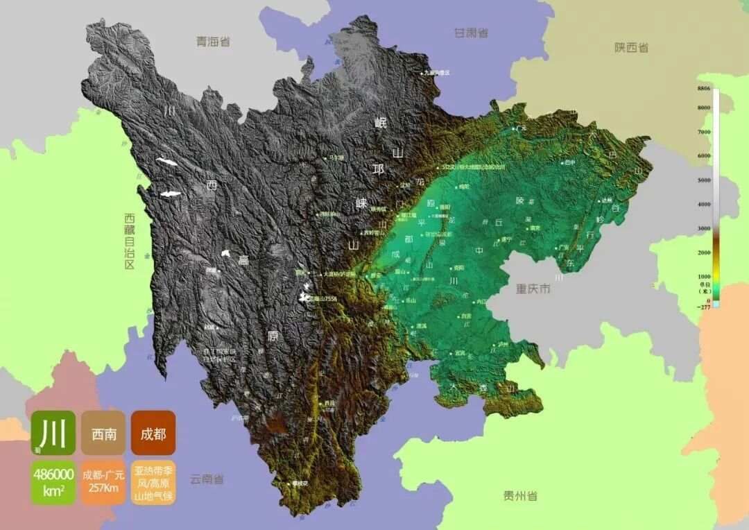 图文解读中国和34个省市自治区地形（高清3D地形图可收藏）