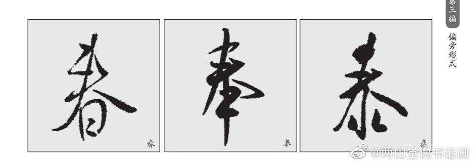 行书的“仰俯”结字规律