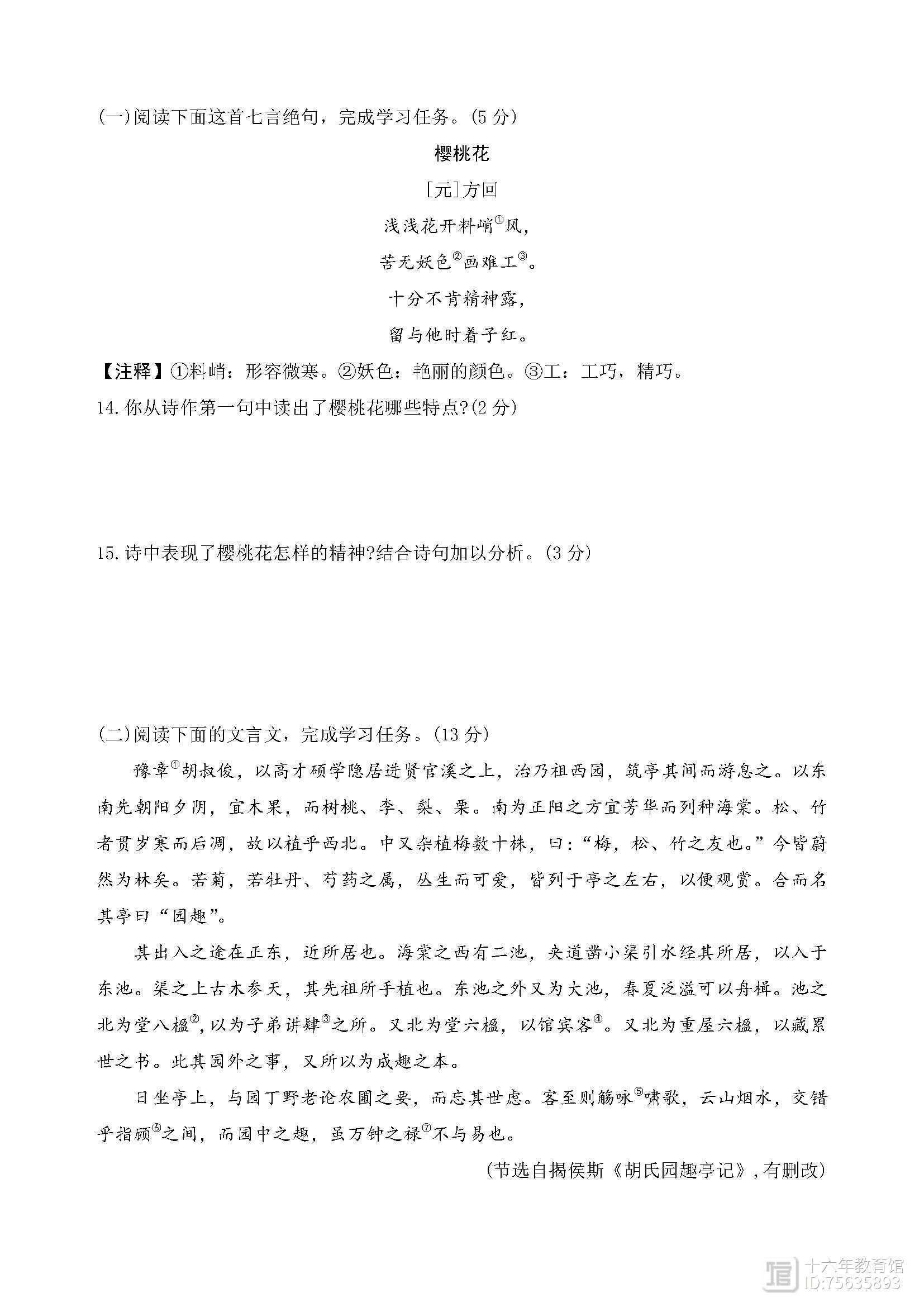 中考试卷盘点答案解析浙江语文_浙江语文中考试卷及答案_